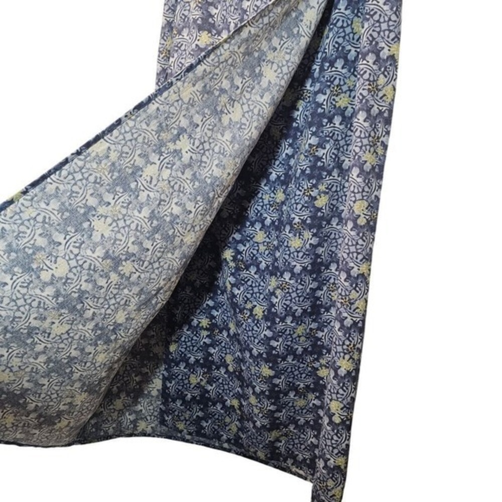 Columbia Silk Blend Blue Green Coastal Grandma‎ Floral Midi Size Large - Picture 4 of 11